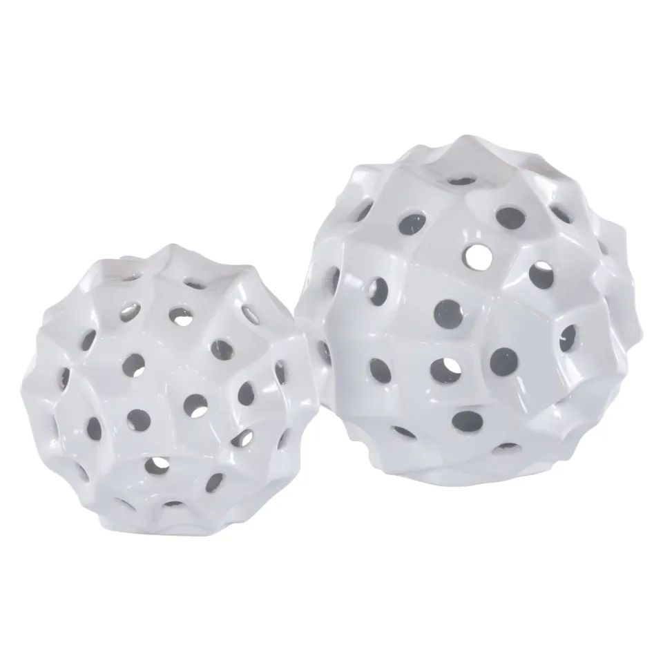 Ovis Ceramic Table DÃ©cor, Set of 2 - White