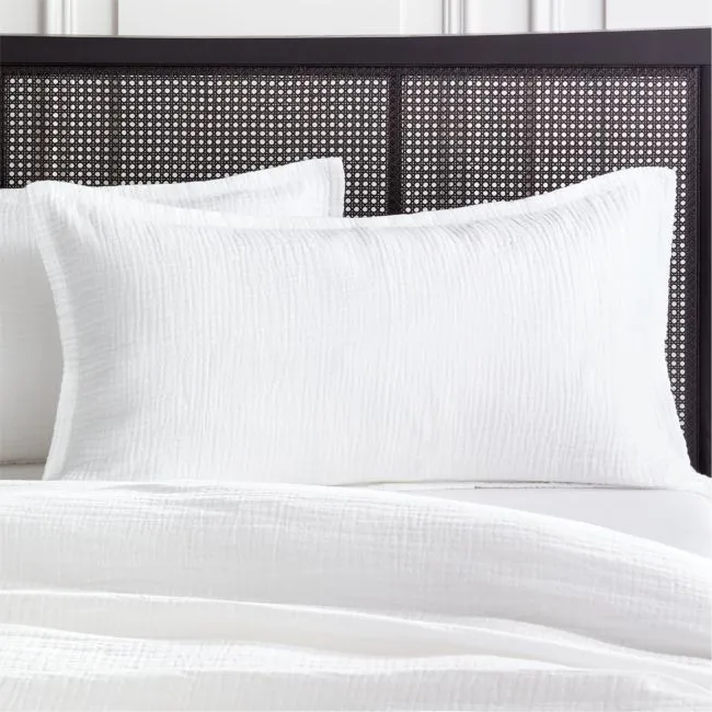 Alto Organic Cotton Gauze White King Pillow Shams Set of 2