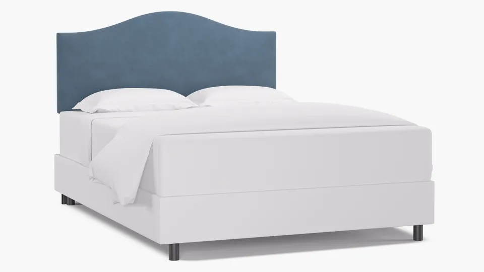 Camelback Headboard, Ocean Classic Velvet, Queen