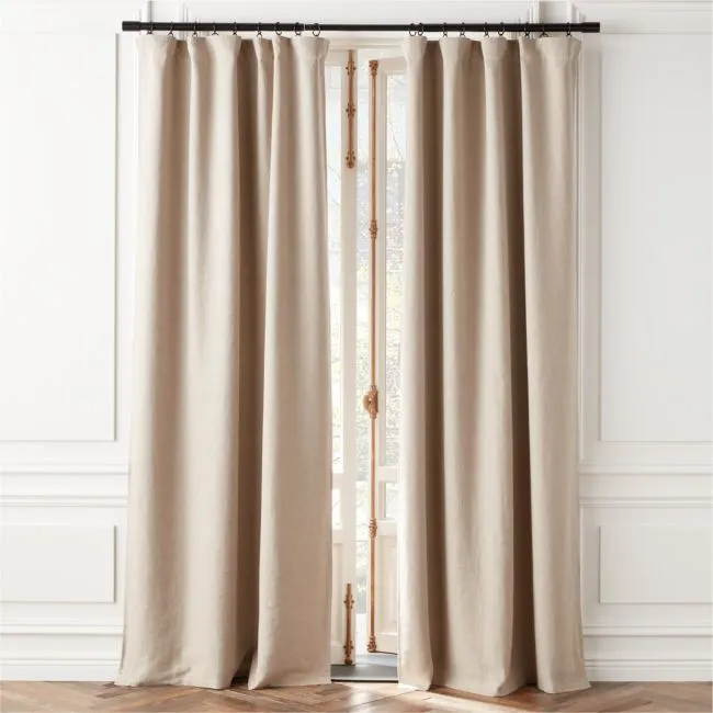 Natural European Linen Blackout Window Curtain Panel 48"x120"