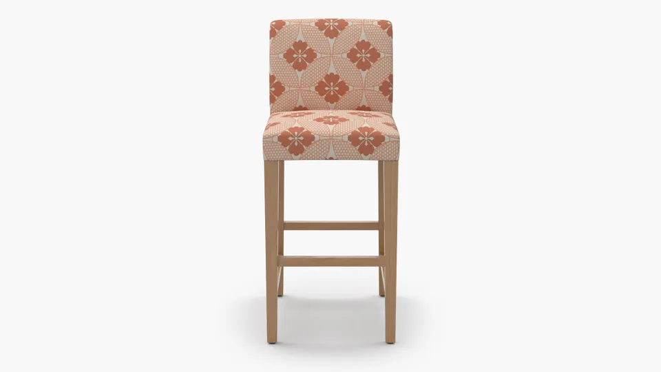 Signature Dining Bar Stool, Coral Solaire, Natural Square Tapered Leg