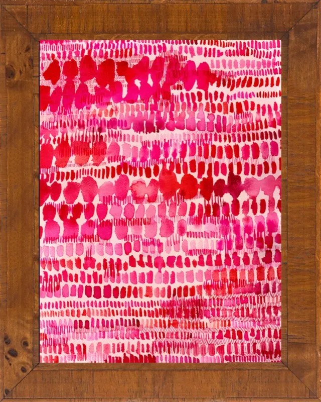 Pink and Red Watercolor Patterns Wall Art  by Paula Mills for Artfully Walls