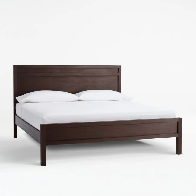 Keane Solid Espresso Wood King Bed