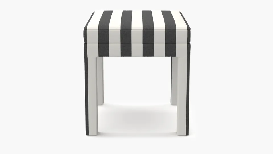 Parsons Ottoman, Ink Cabana Stripe