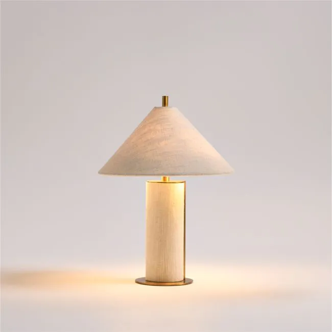 Remi Ivory Linen Mini Table Lamp 15", Set of 2