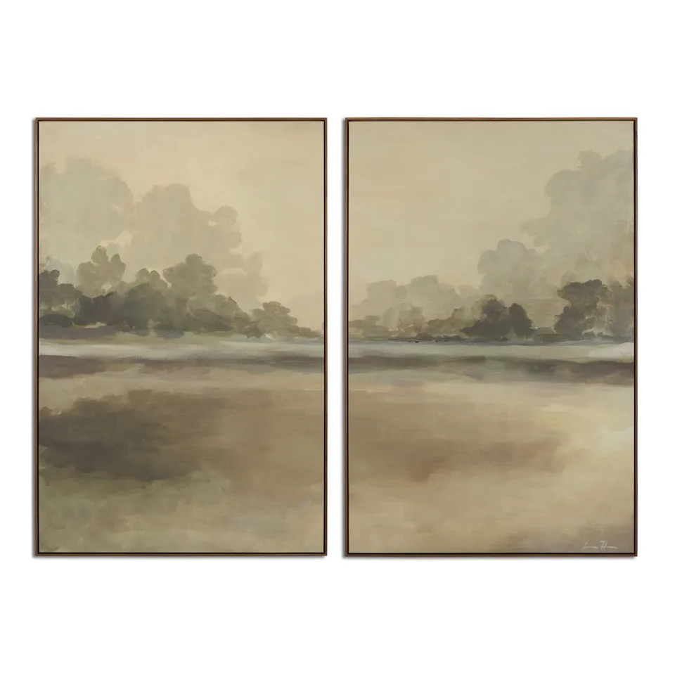 Reflections Diptych by Lauren Fuhr - Walnut Floater
