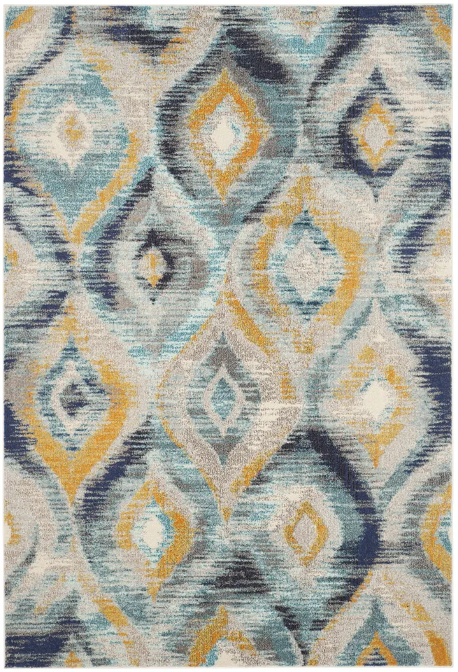 Arlo Home Woven Area Rug, MNC242J, Blue/Multi,  5' 1" X 7' 7"