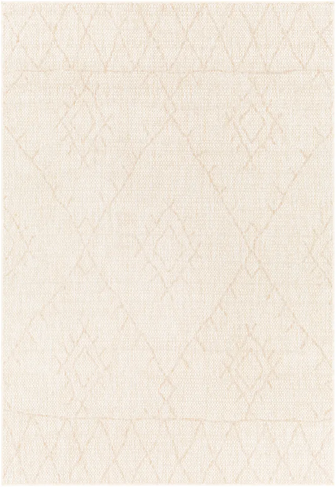 Eagean Beige Outdoor 6'7" x 6'7" Machine Woven Rug