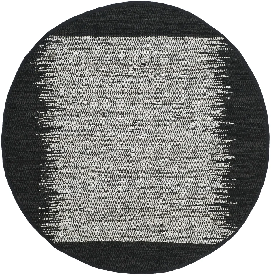 Arlo Home Hand Woven Area Rug, VTL387C, Light Grey/Black,  6' X 6' Round