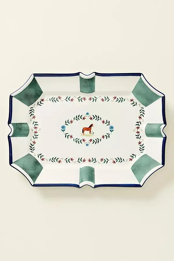 Alana Stoneware Horse Platter
