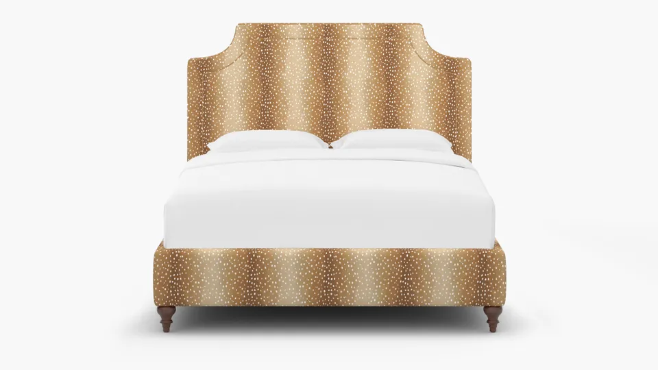Deco Bed, Faline, Walnut Traditional Turned Leg, King