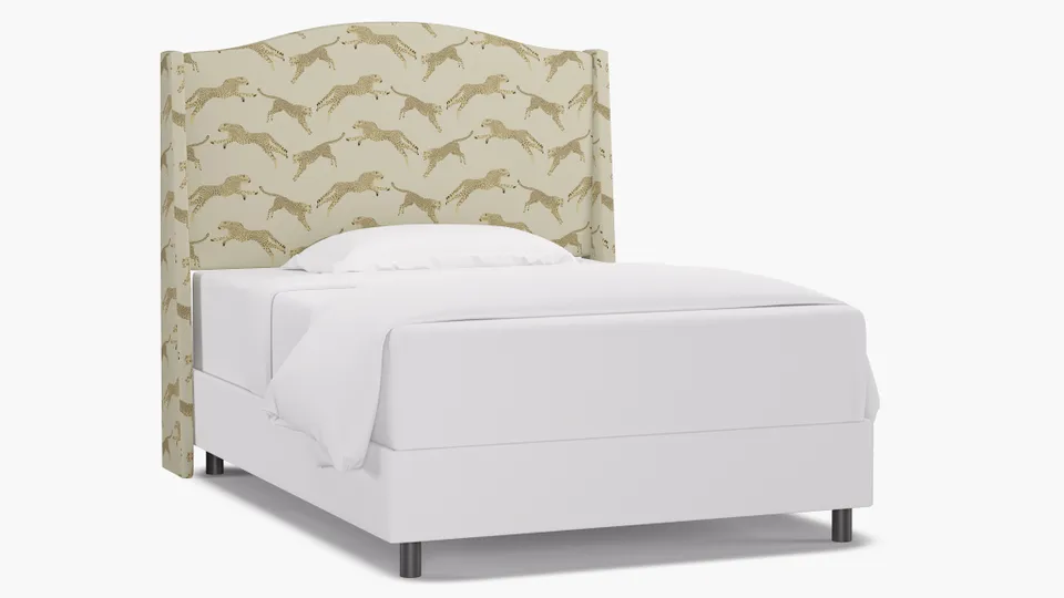 Classic Wingback Headboard, Desert Cheetah, Full