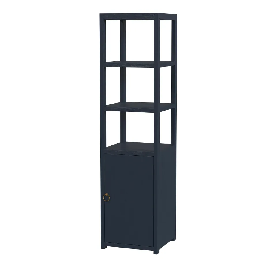 Lark Navy Blue Etagere Bookcase