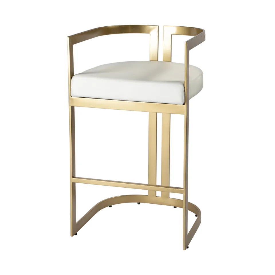 Clarence Polished Gold Bar Stool