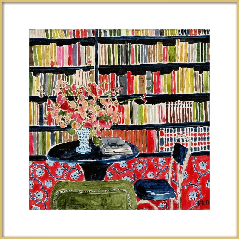 Books with Flowers by Kate Lewis for Artfully Walls