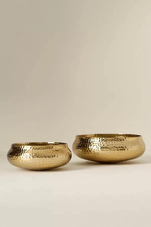 The Collective Artisan Pebbled Metal Bowls, Set of 2