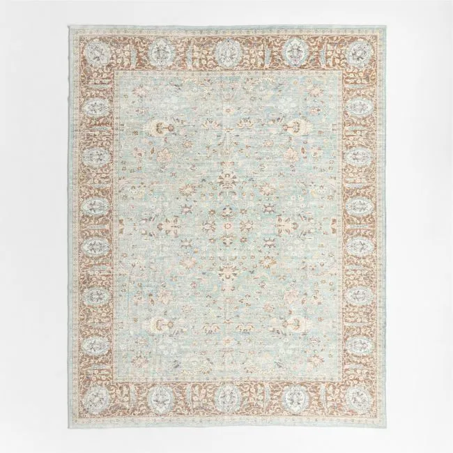Sadira Blue Washable Kids Area Rug 4'x6'