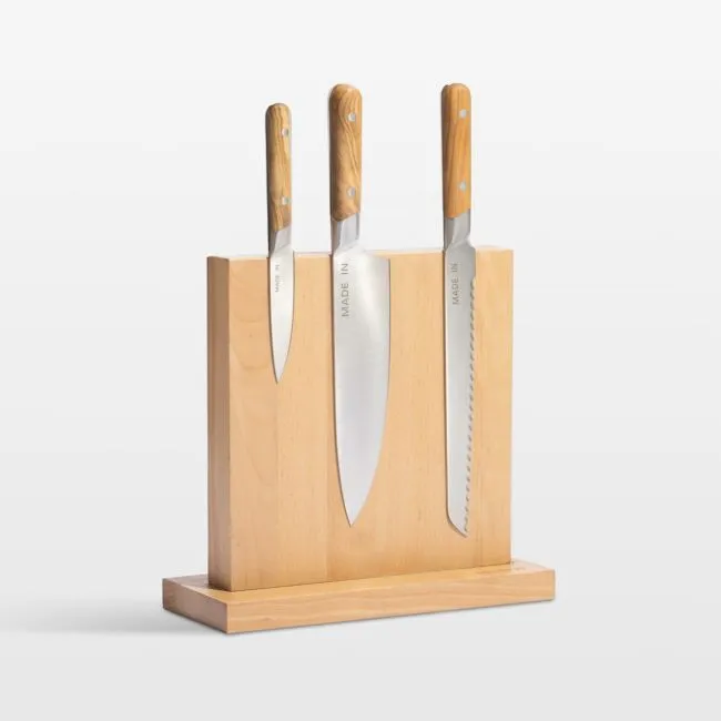 Made In Olivewood 3-Piece Knife Block Set