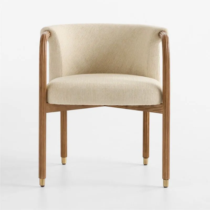 Advantage Ivory Upholstered Wood Dining Armchair by Venus Williams