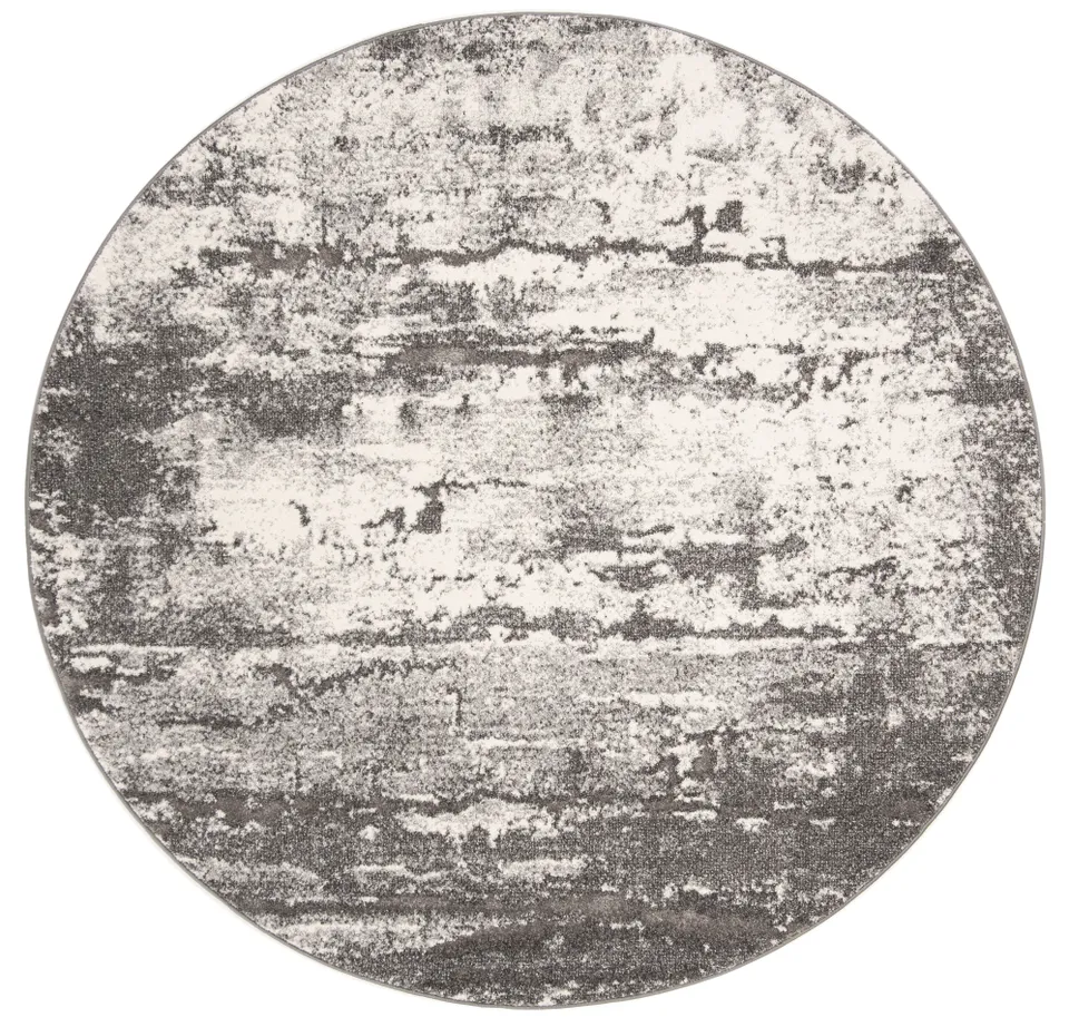 Arlo Home Woven Area Rug, SPR121F, Grey/Dark Grey,  6' 7" X 6' 7" Round
