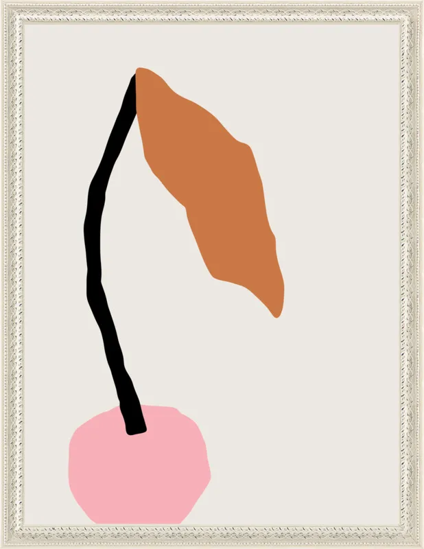 Pink fruit with leaf by Jessica Nielsen for Artfully Walls