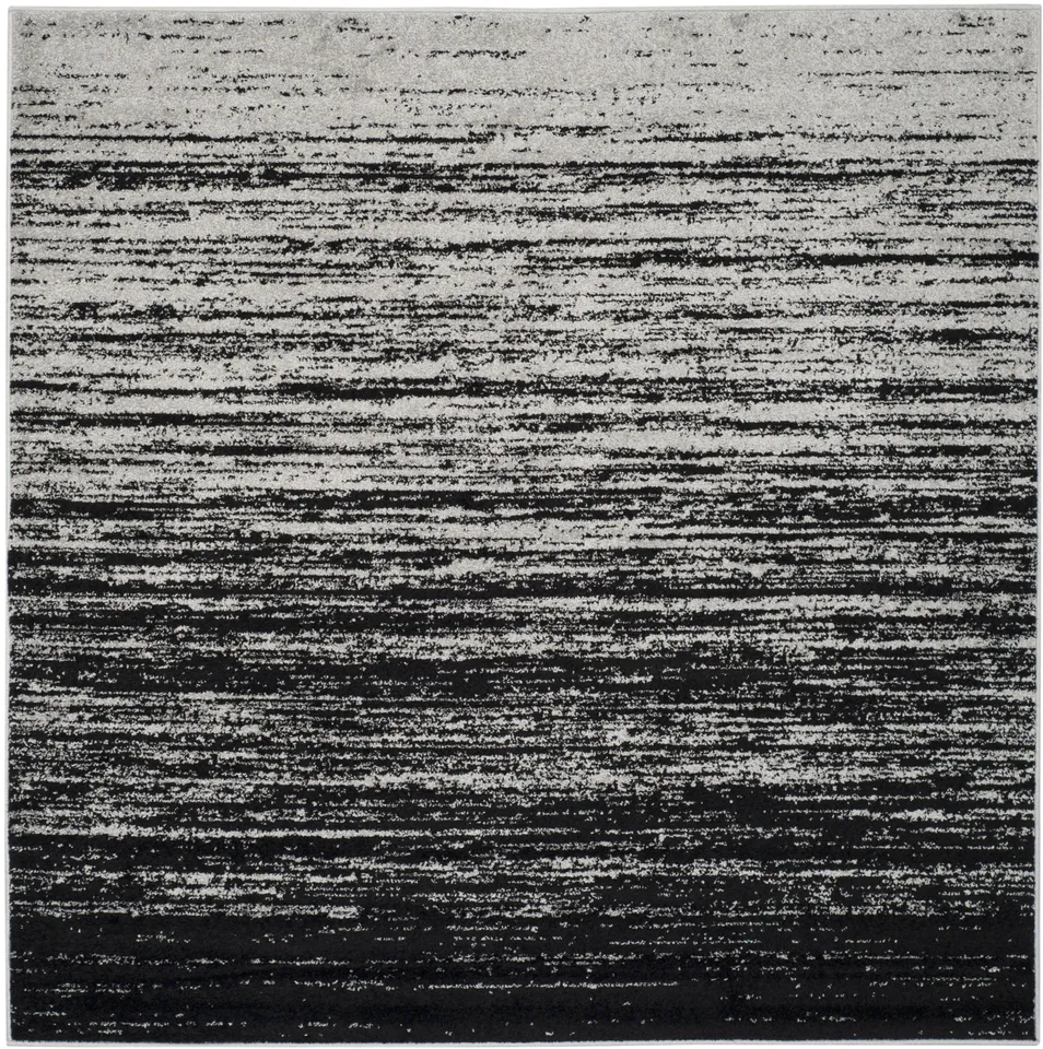 Arlo Home Woven Area Rug, ADR113A, Silver/Black,  6' X 6' Square