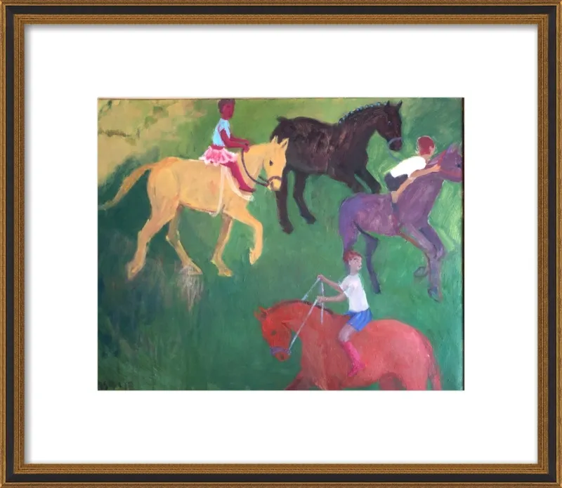 Four Horses, Three Riders by Megan Williamson for Artfully Walls
