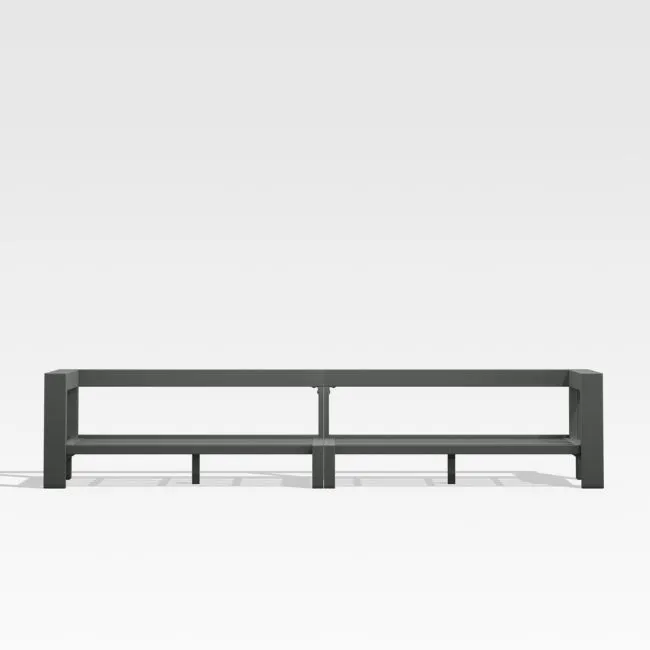 Walker 117" 2-Piece Black Metal Outdoor Sectional Sofa Frame