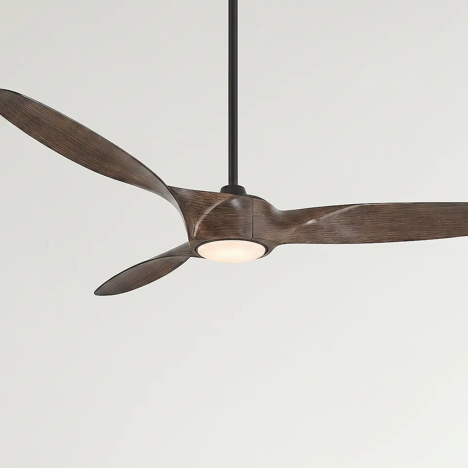 58" Casa Vieja Mako Black and Walnut Indoor/Outdoor LED Ceiling Fan