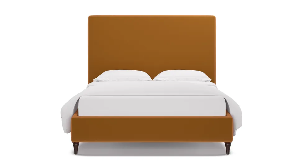 Classic Bed, Marigold Performance Velvet, Espresso Decorative Tapered Leg, King