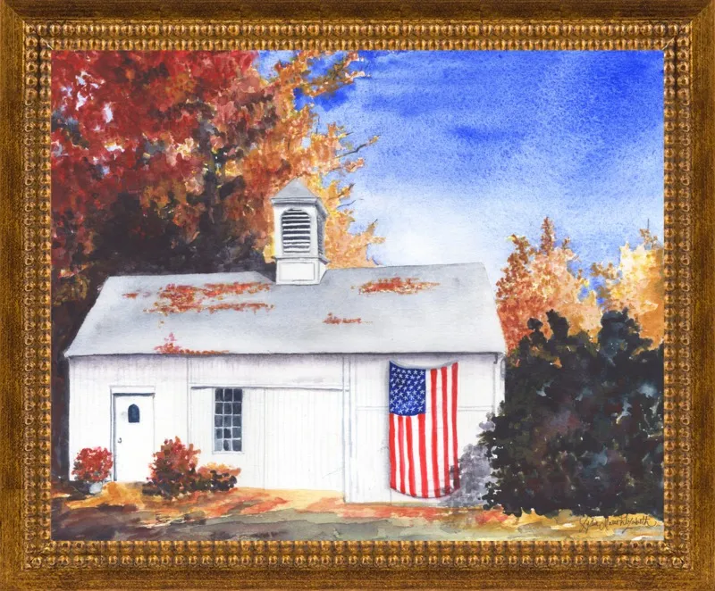 The Ross Barn in Fall by Lydia Marie Elizabeth for Artfully Walls