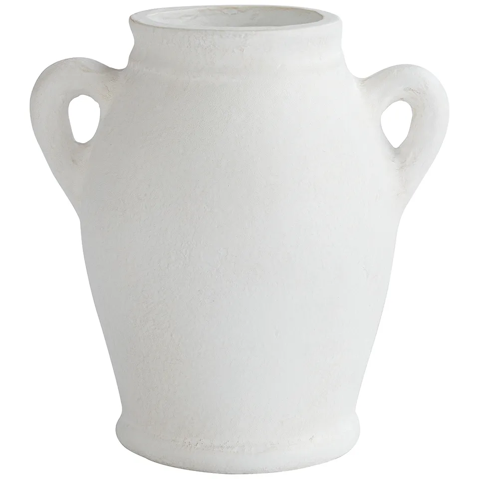 Possini Euro Urna 11" High White Papier-Mache Decorative Vase