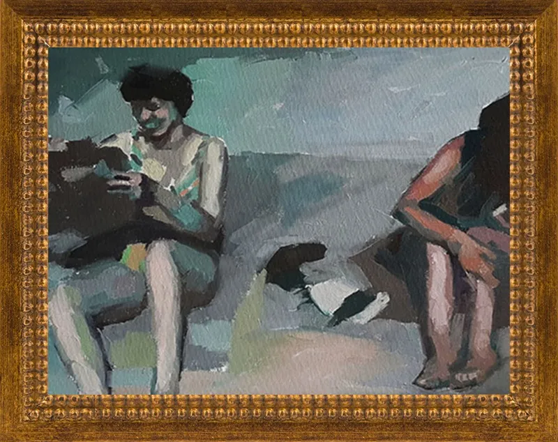 Girls at the beach by Mary Sinner for Artfully Walls