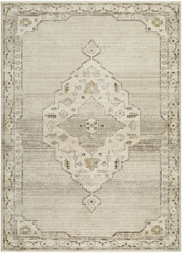 Fifth Avenue Beige Indoor 2'6" x 7'3" Machine Woven Rug