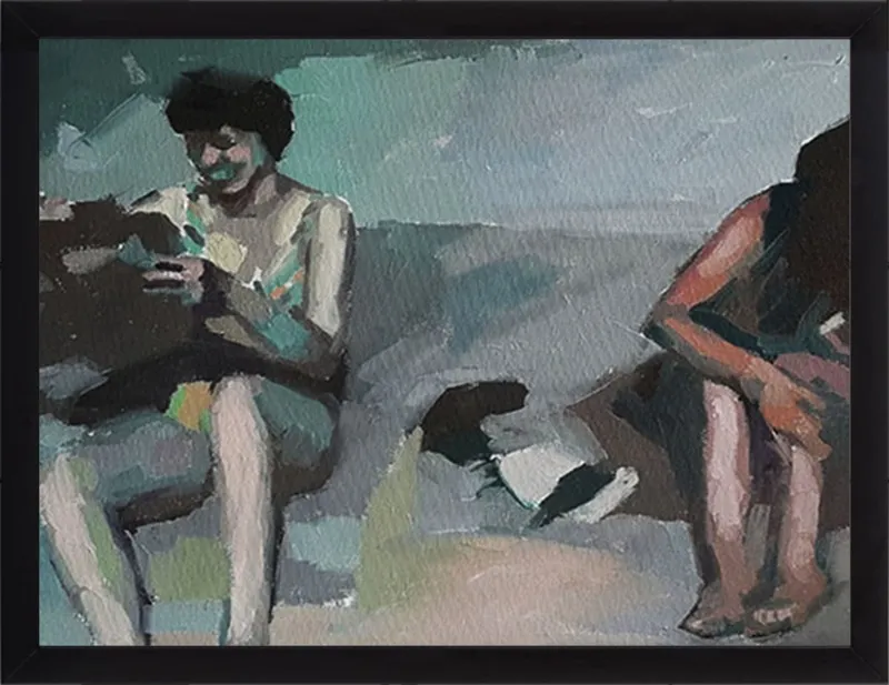 Girls at the beach by Mary Sinner for Artfully Walls