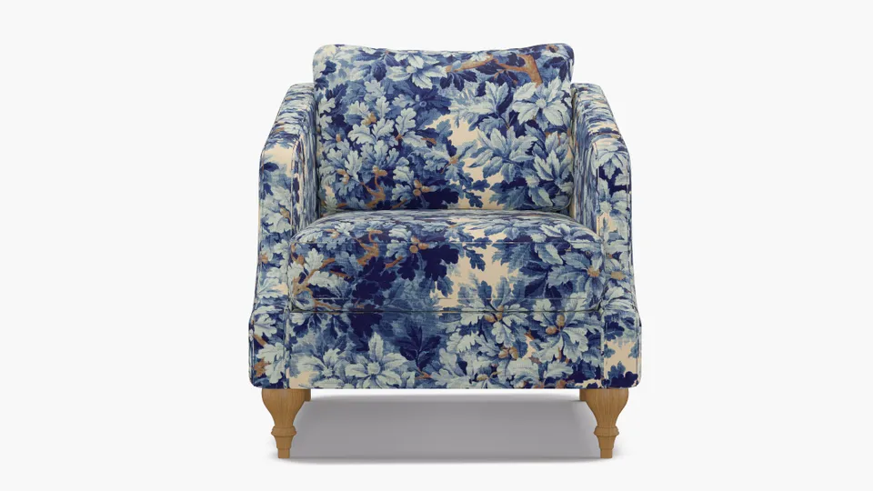Slope Arm Chair, Limoges Bois De Chene, Natural Turned Wood Leg