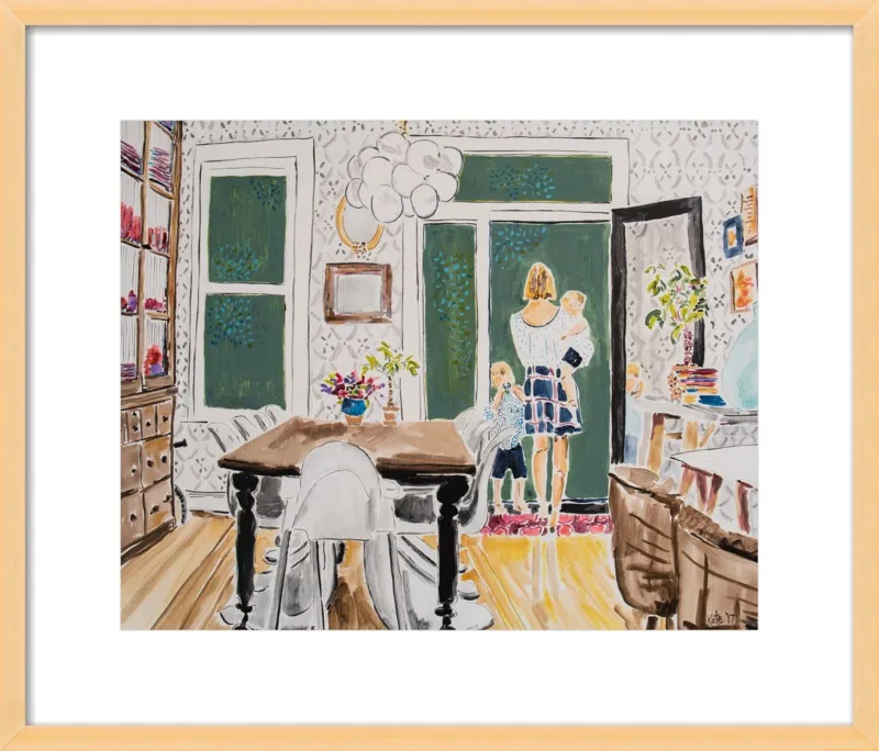 Dining Room with Wallpaper by Kate Lewis for Artfully Walls