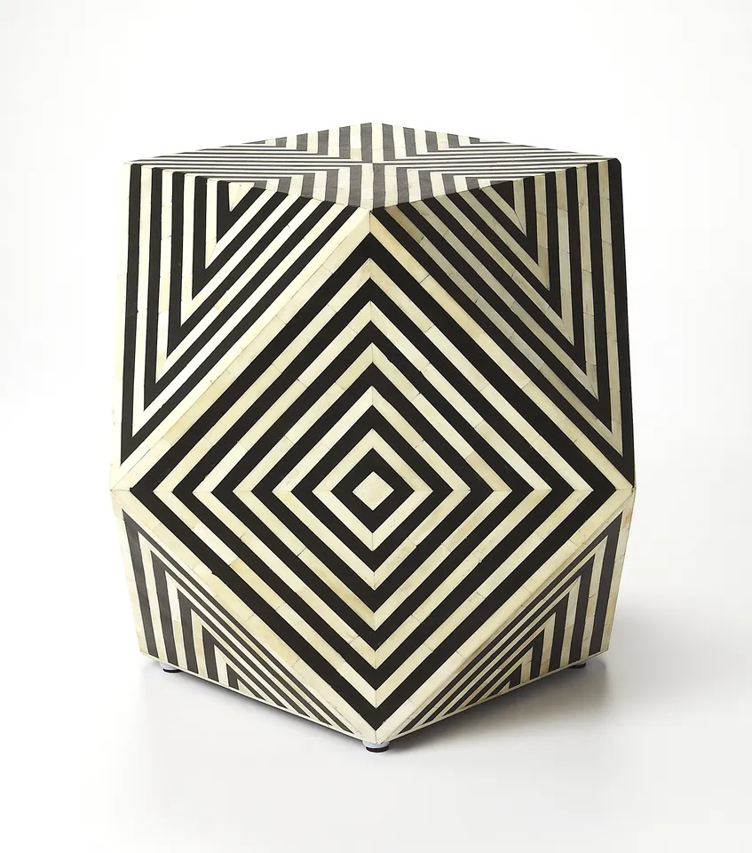 Zanzibar Black Bone Inlay Side Table