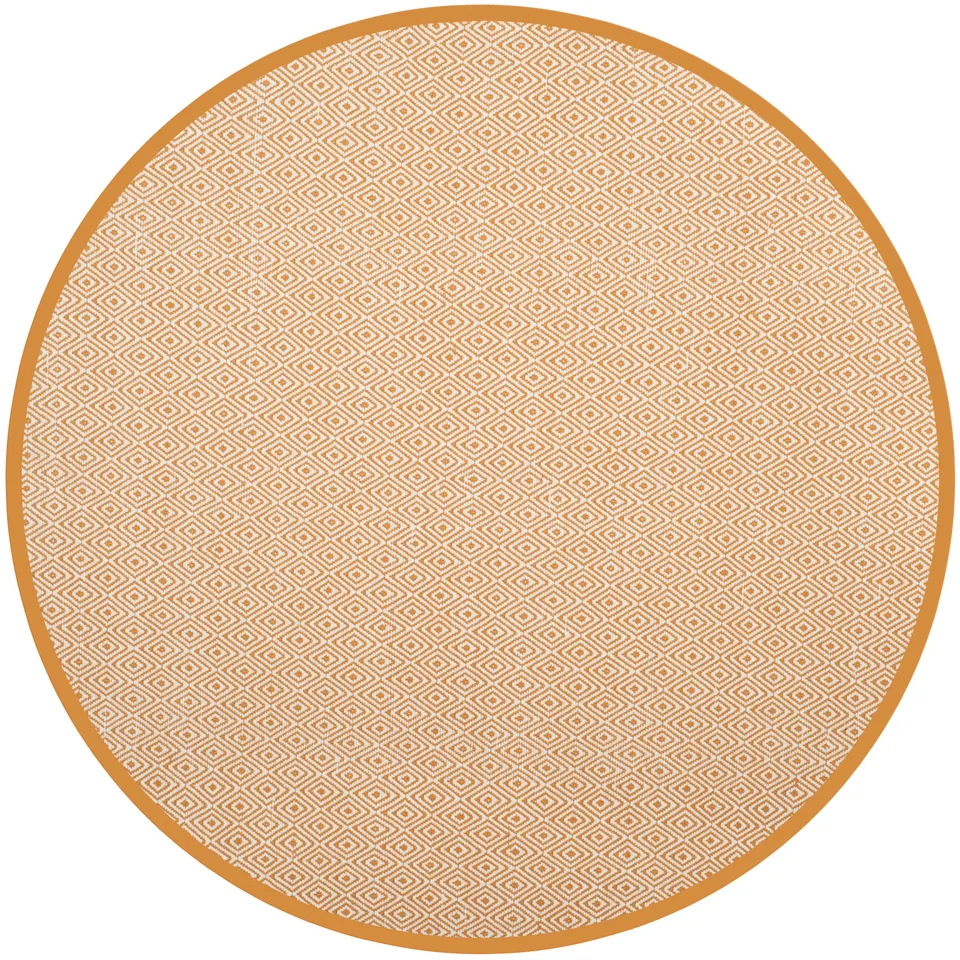 Arlo Home Hand Woven Area Rug, MTK515L, Ivory/Rust,  6' X 6' Round