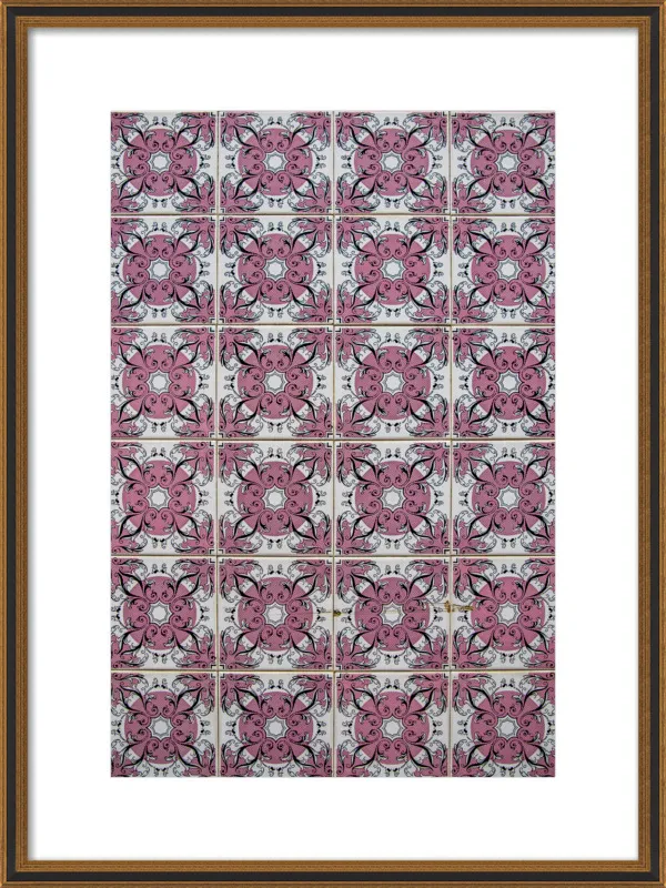 Pink and White Tiles in Lisbon by Sivan Askayo for Artfully Walls