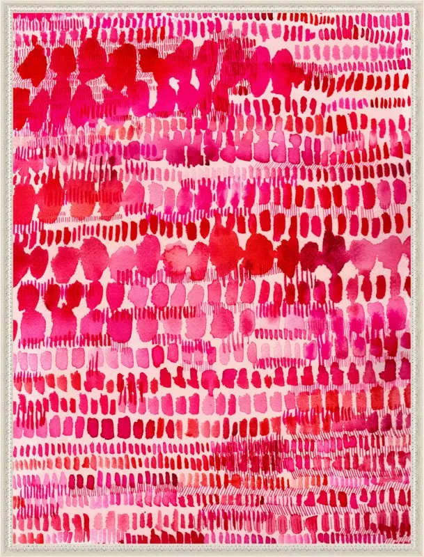 Pink and Red Watercolor Patterns Wall Art  by Paula Mills for Artfully Walls