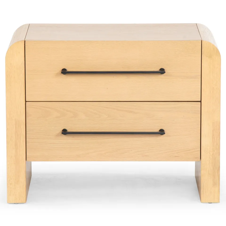 Katrina 2 Drawer Nightstand - Natural/Black