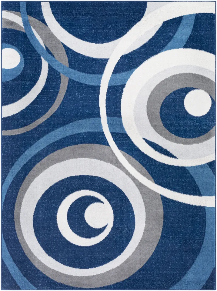 Cesar Blue Indoor 9'2" x 12' Machine Woven Rug