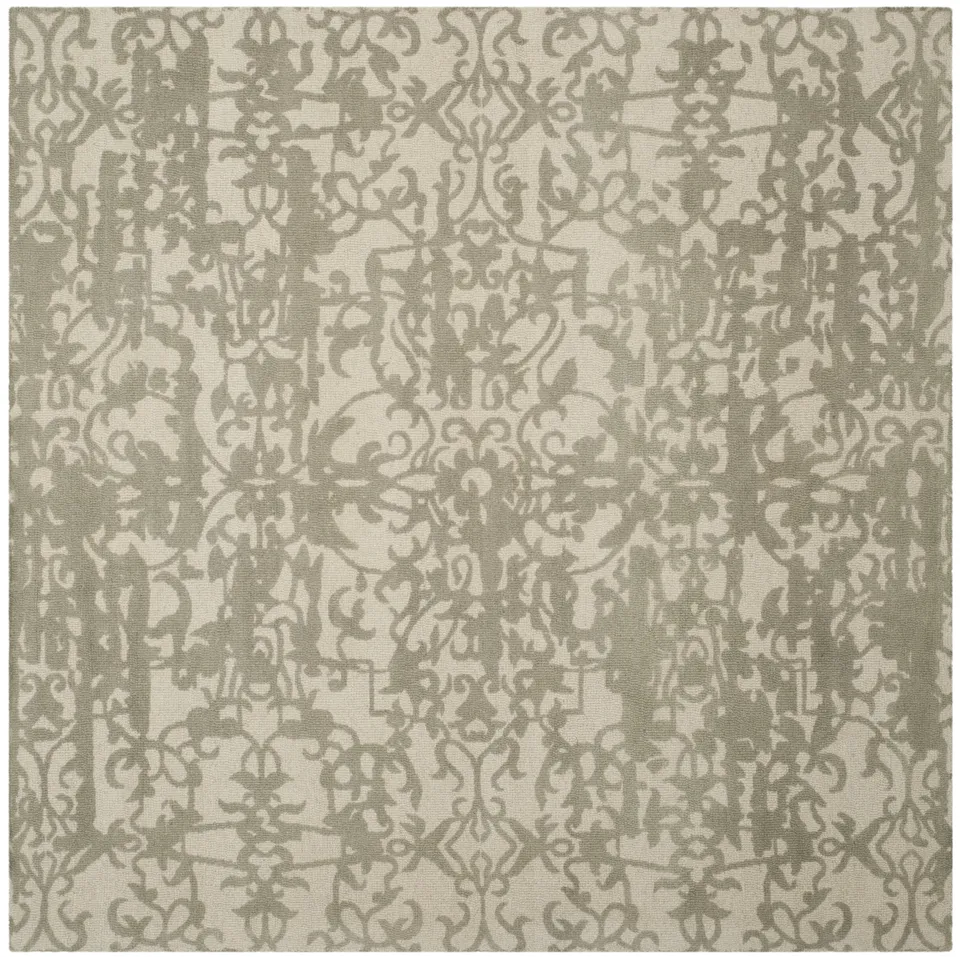 Arlo Home Hand Tufted Area Rug, RVT101D, Light Sage/Grey,  6' X 6' Square