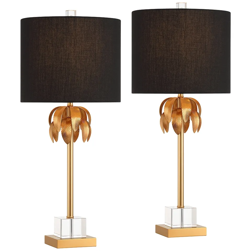 Possini Euro Monaco 27 1/2"H Crystal Brass Table Lamp Set of 2