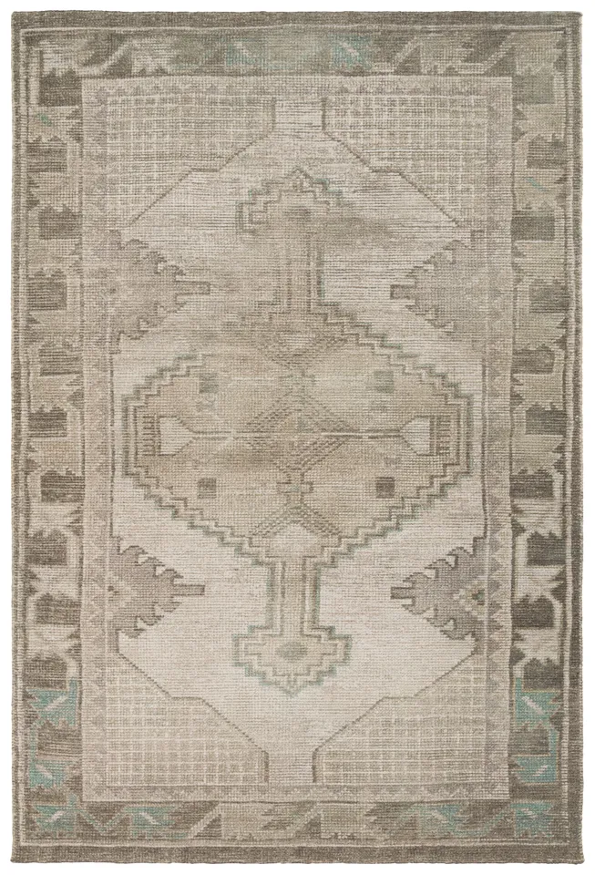 Palar THO04 Handmade Medallion Brown Area Rug (5'x8')
