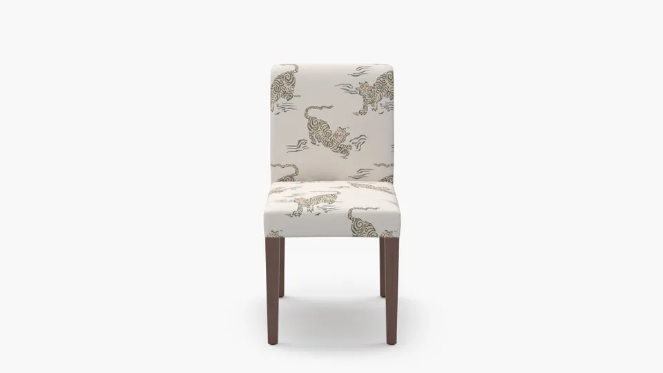 Signature Dining Chair, Canvas Tigresse, Walnut Square Tapered Leg