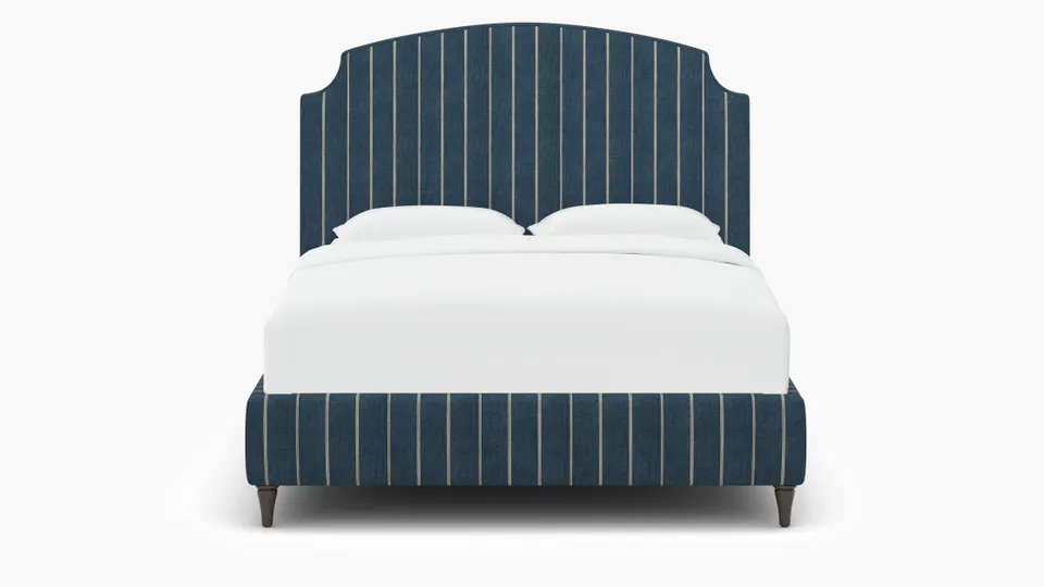 Cove Bed, Indigo Felix, Espresso Decorative Tapered Leg, Full