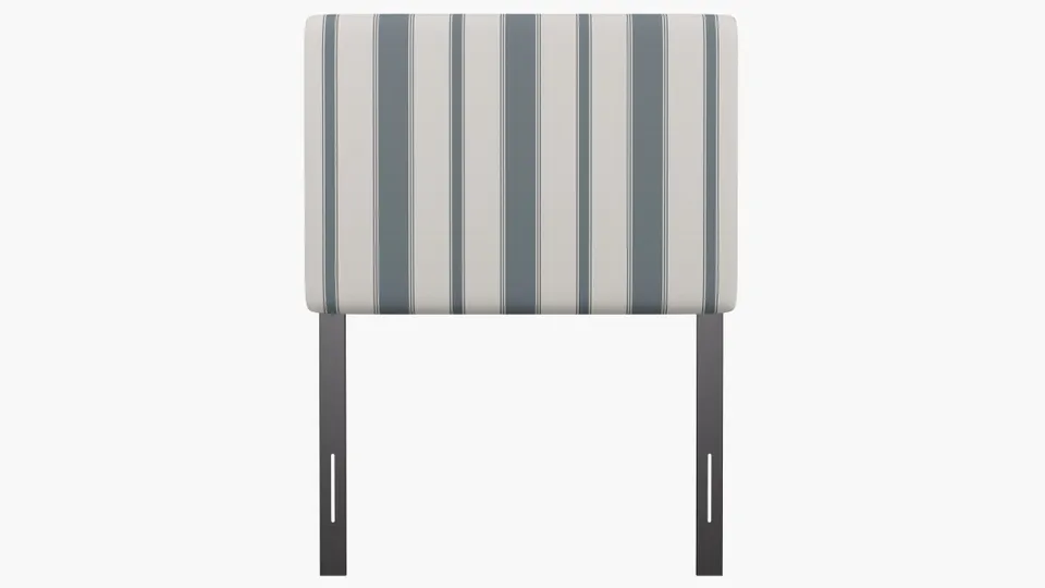 Square Back Headboard, French Blue Clarence Stripe, Twin