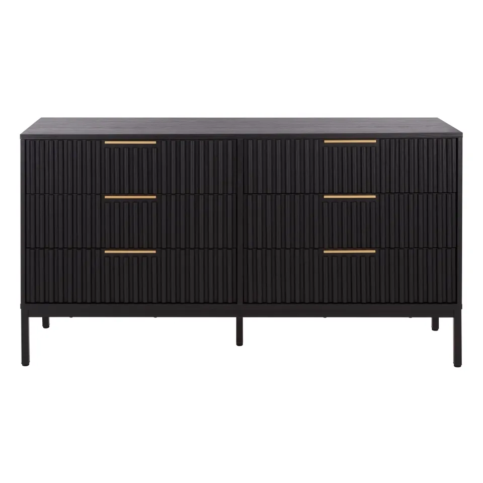 Lylia 6 Drawer Dresser - Black / Black